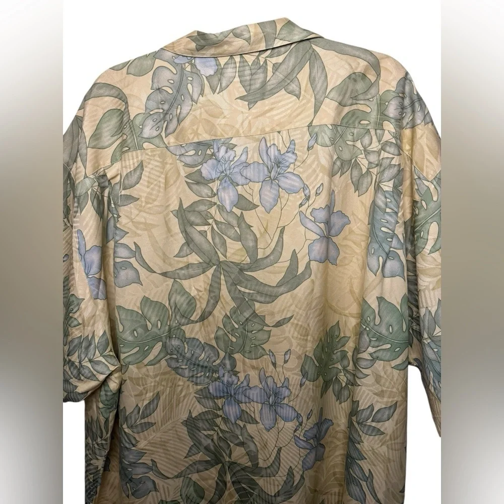 Tommy Bahama Floral Hawaiian Print Silk Camp Shirt Size XXL